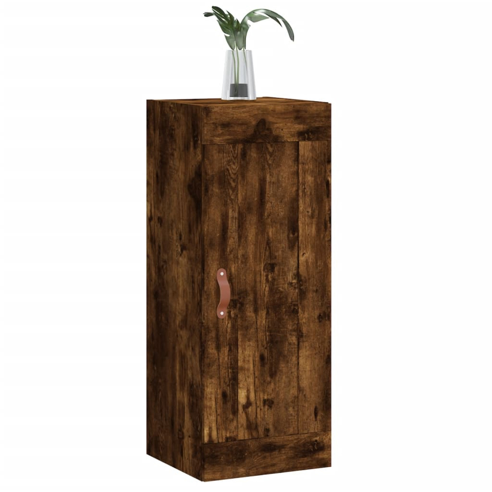 vidaXL Single Door Smoked Oak Wall Mounted Storage Cabinet Image 3