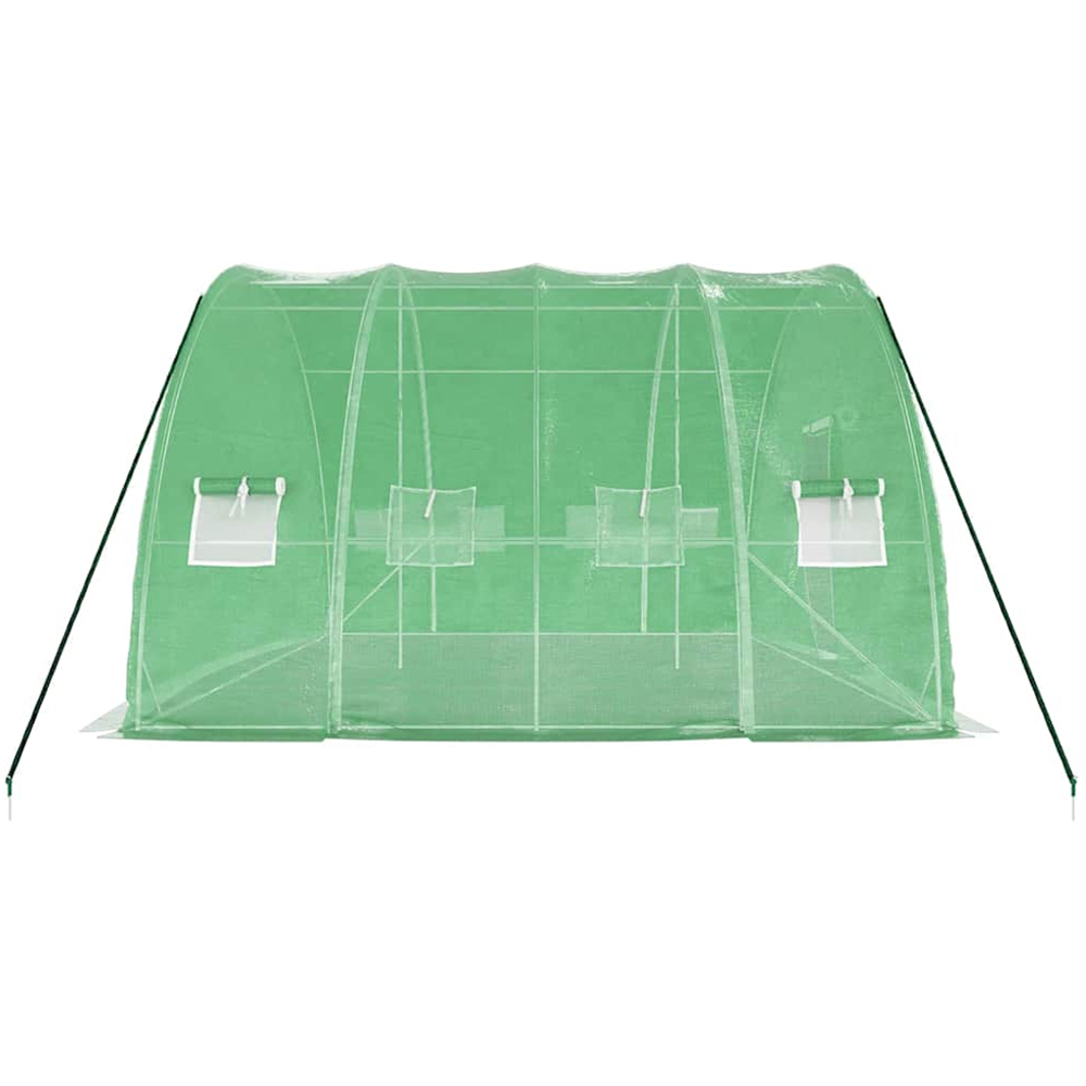 vidaXL Green Polyethylene Galvanised Steel Frame 19.6 x 13.1ft Greenhouse Image 4