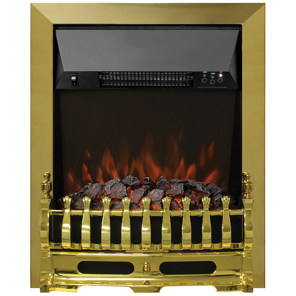Be Modern Bayden Brass Inset Electric Fireplace 2kW 16 inch Image 2