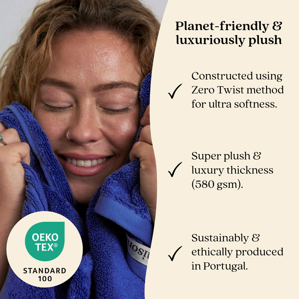 Misona Ultra Soft Bamboo Blue Hand Towel 2 Pack Image 2