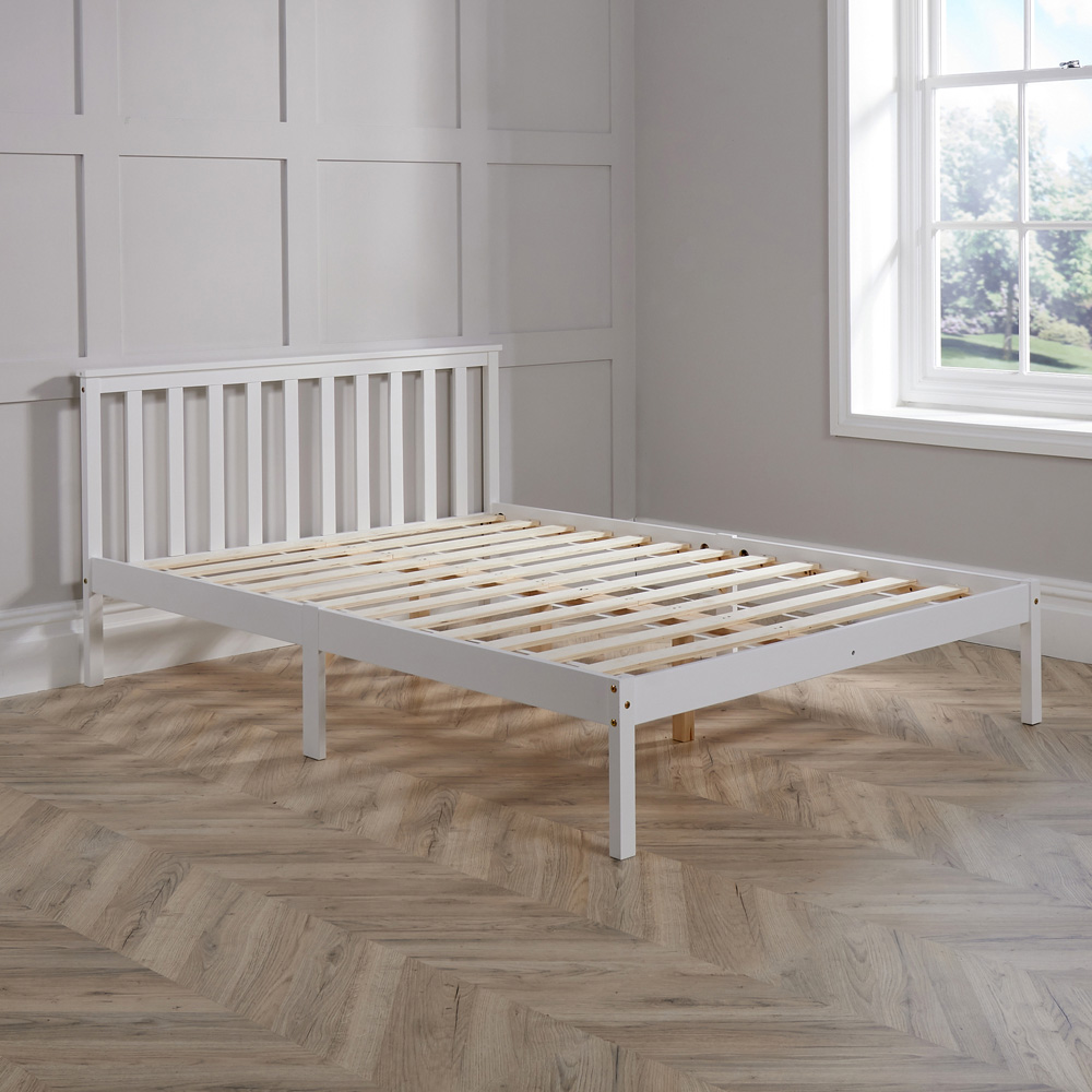 Home Source Florida Small Double White Low End Bed Frame Image 5