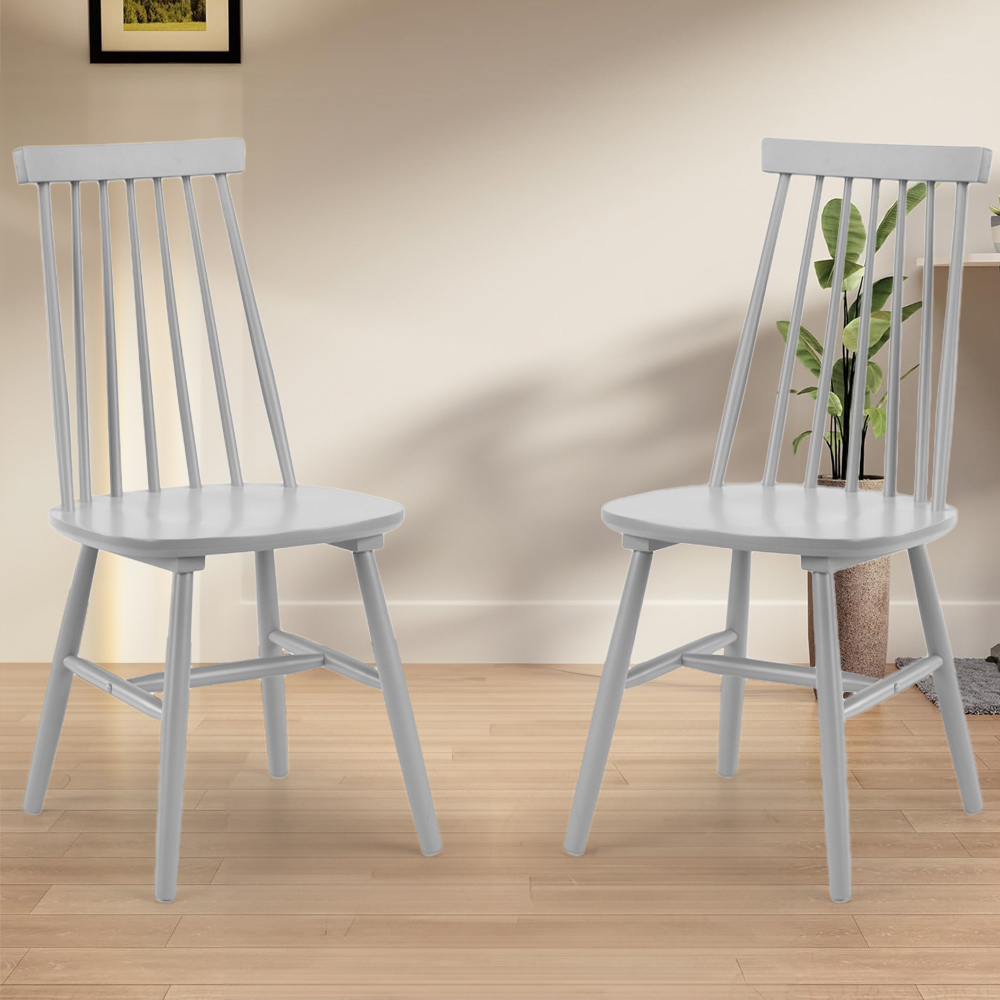 Julian Bowen Alassio Set of 2 Grey Dining Chair Image 1