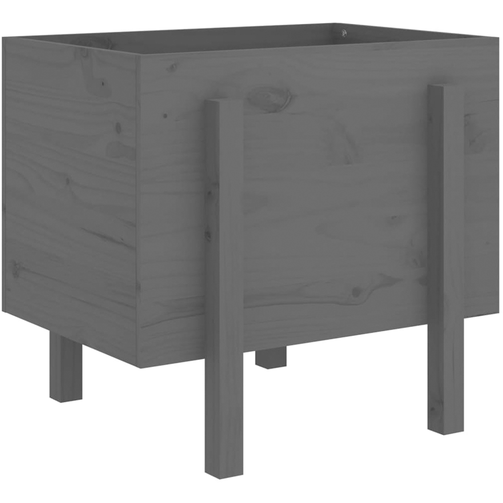vidaXL Grey Solid Pine Wood Garden Planter 57 x 62 x 50cm Image 1