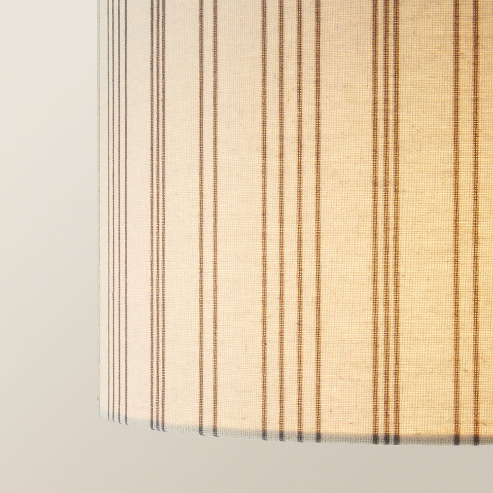 ValueLights Hallie Linen Stripe Drum Shade 3 Drop Black Diner LED Ceiling Pendant Light Image 3