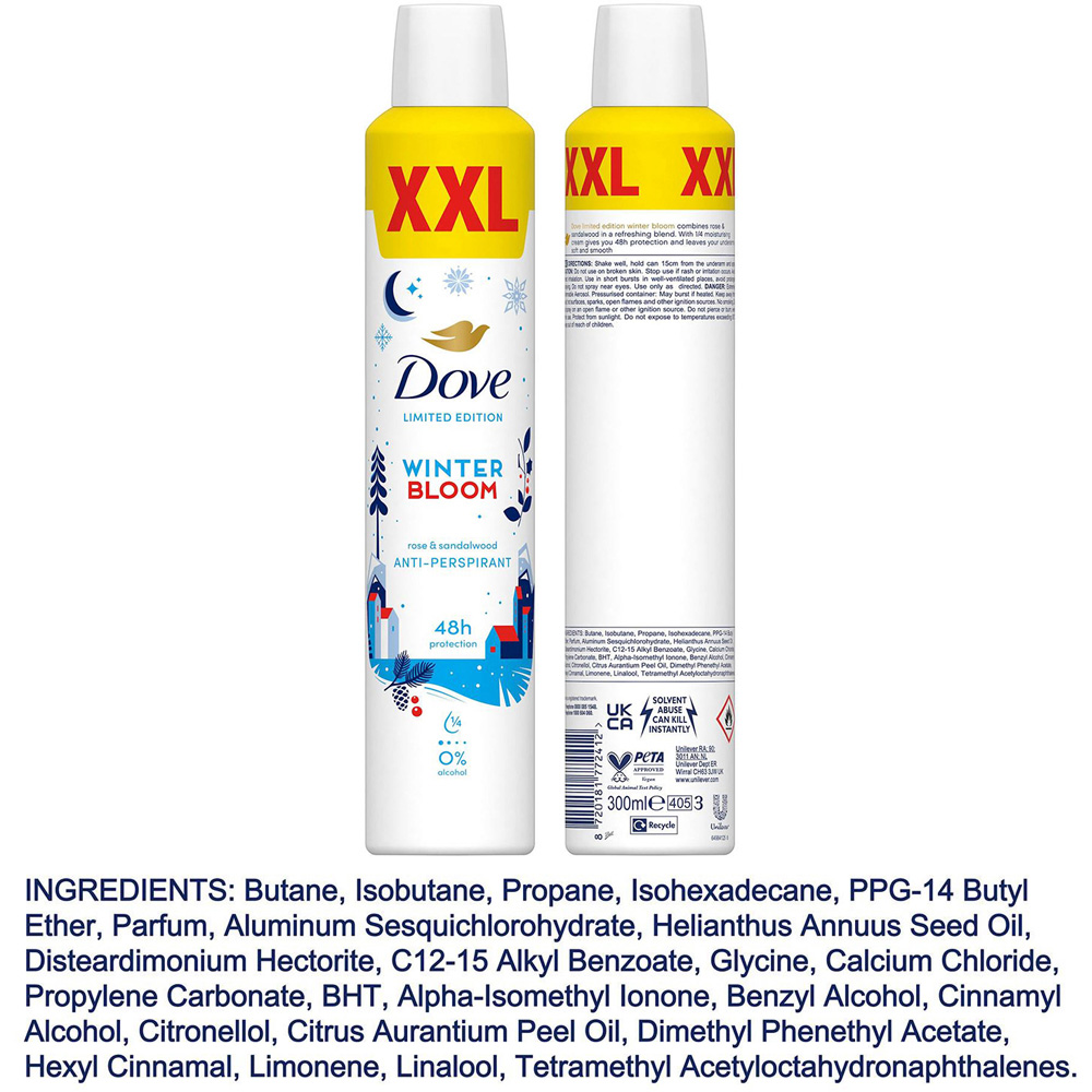 Dove Limited Edition Winter Bloom Antiperspirant Aerosol Deodorant 300ml 6 Pack Image 7
