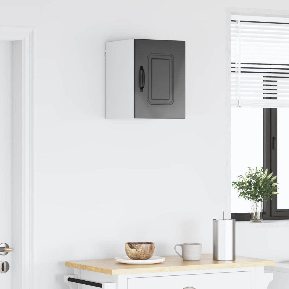 vidaXL Kalmar Single Door Black Wall Mounted Kitchen Cabinet Image 9