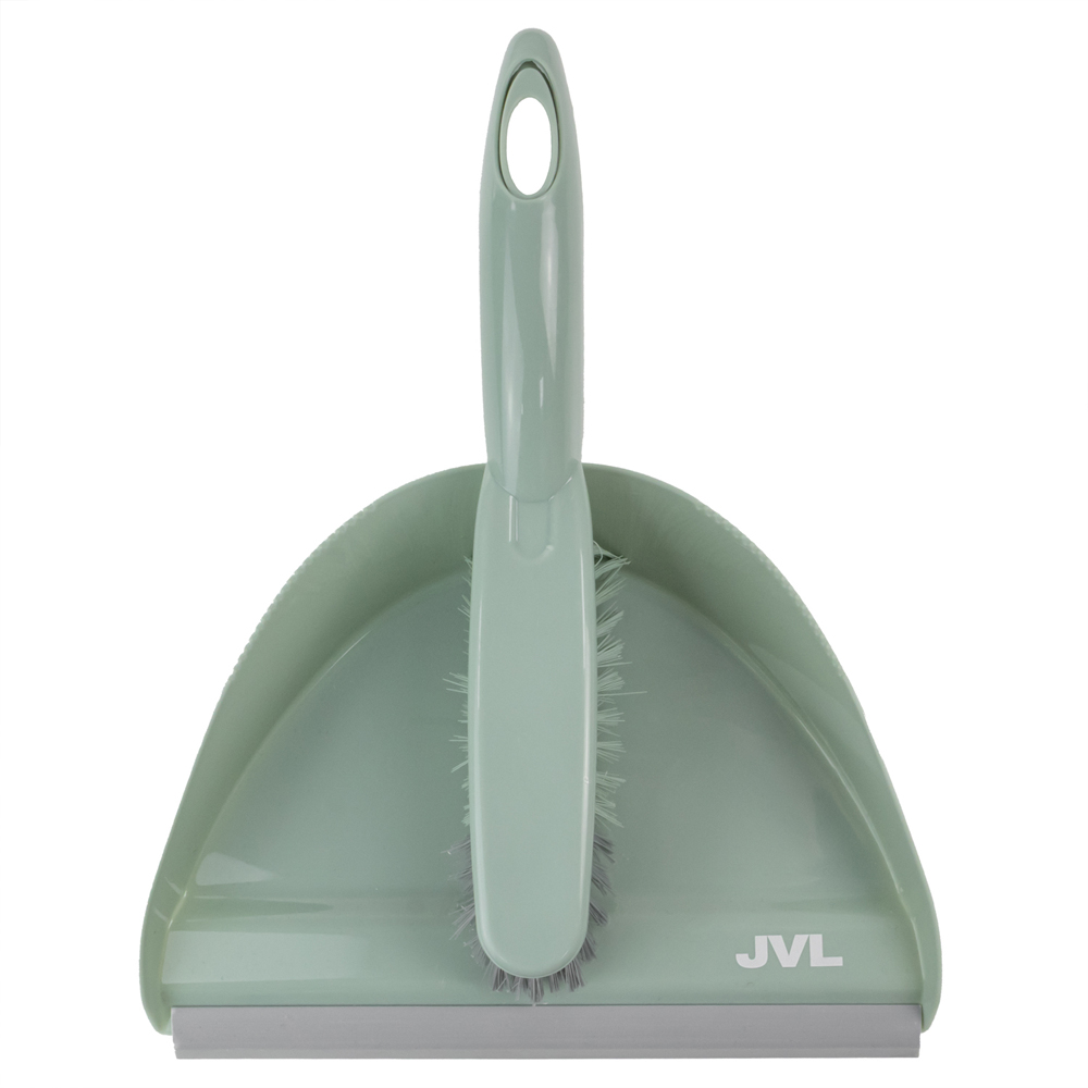 JVL Cleaning Green Dust Pan and Brush Set Image 4