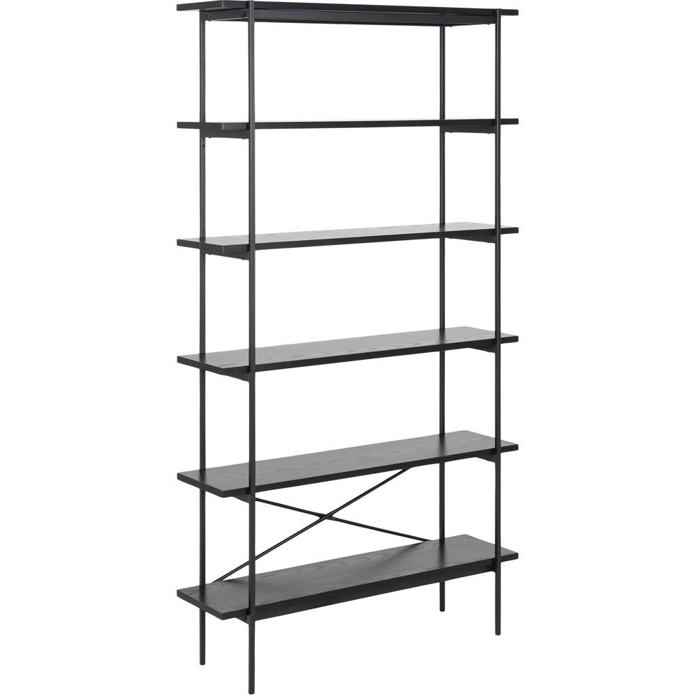 Florence Angus 5 Shelf Black Bookcase Image 4