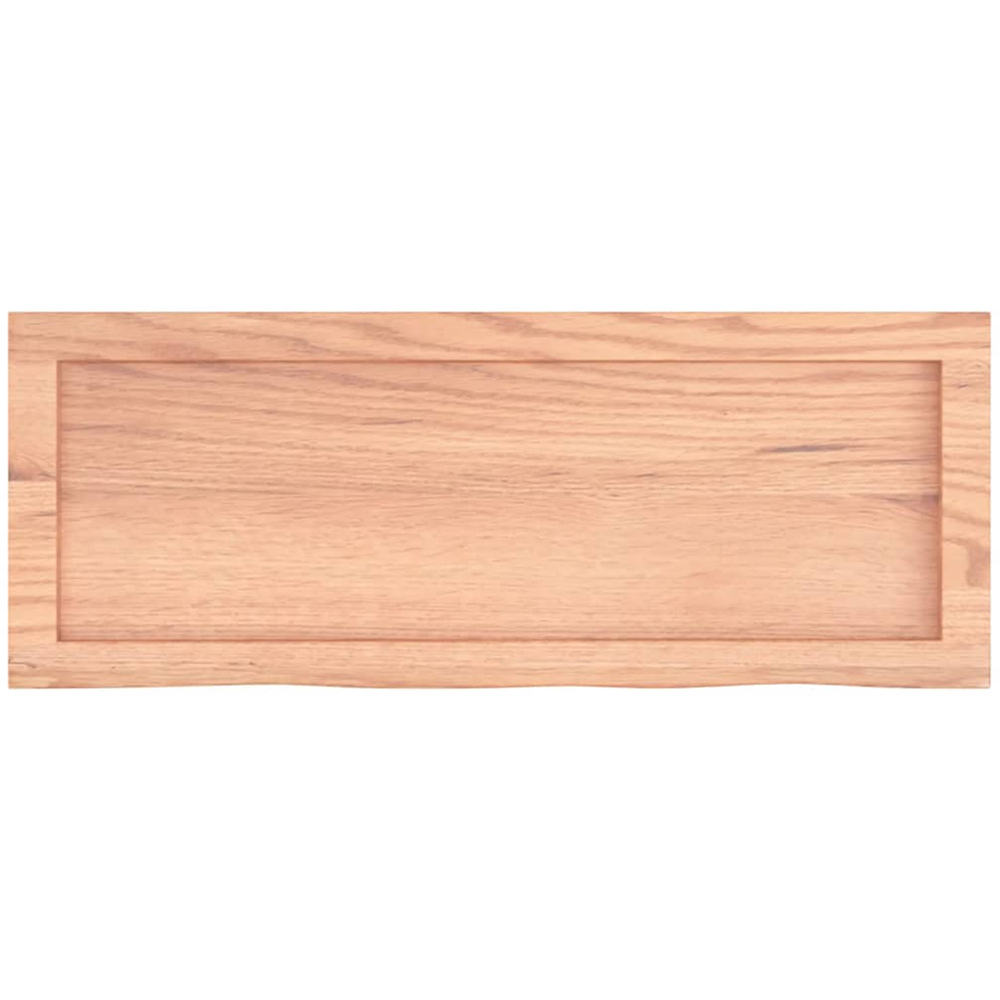 vidaXL 80cm Light Brown Treated Solid Oak Wood Floating Wall Shelf Image 4