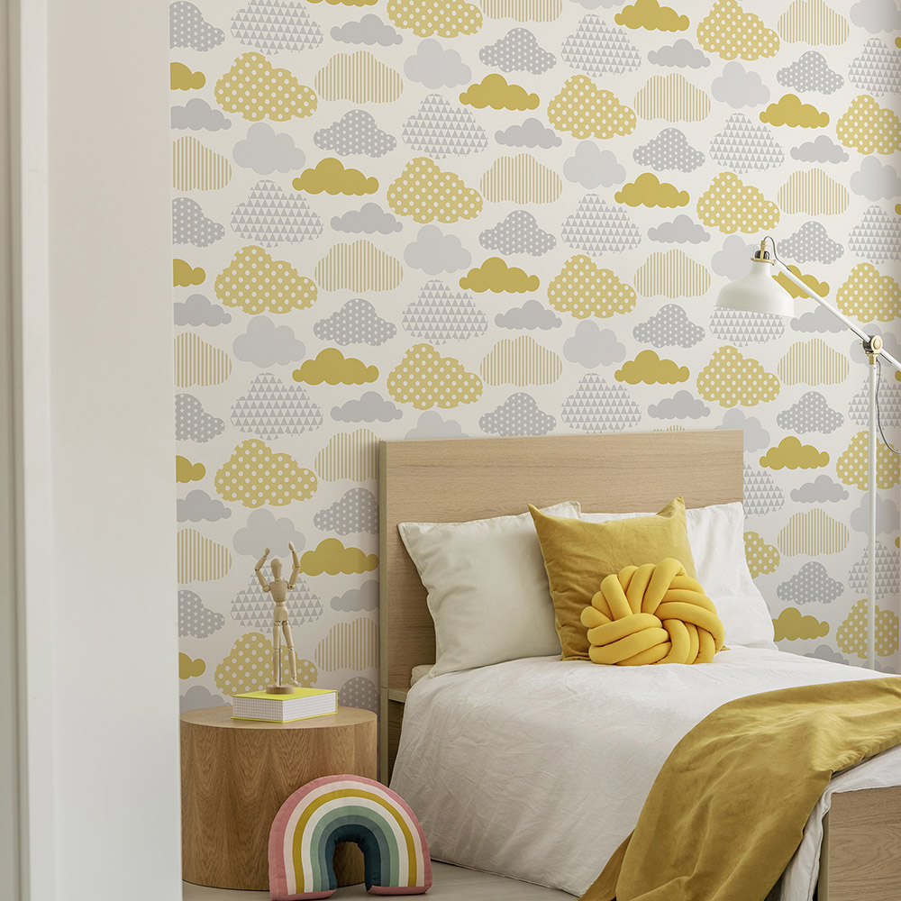 Superfresco Easy Clouds Yellow Wallpaper Image 3