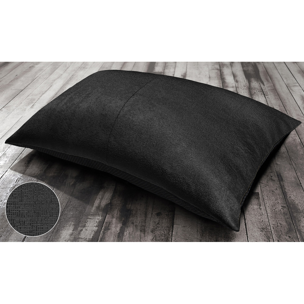 Velosso Black Textured Plain Non-Slip Floor Lounging Cushion 58 x 85cm Image 2