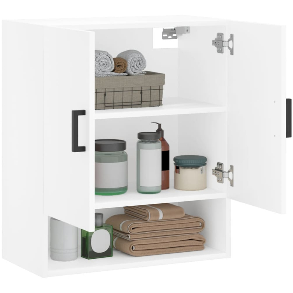 vidaXL 2 Door Single Shelf White Wall Cabinet Image 4
