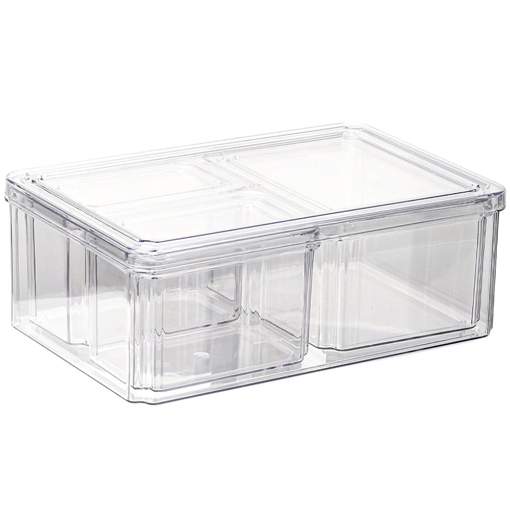 Living and Home 4 Piece Transparent Refrigerator Bins Organiser Set Image 3