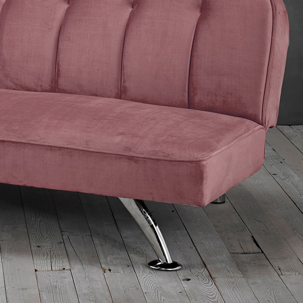 Brighton Double Sleeper Pink Velvet Sofa Bed Wilko
