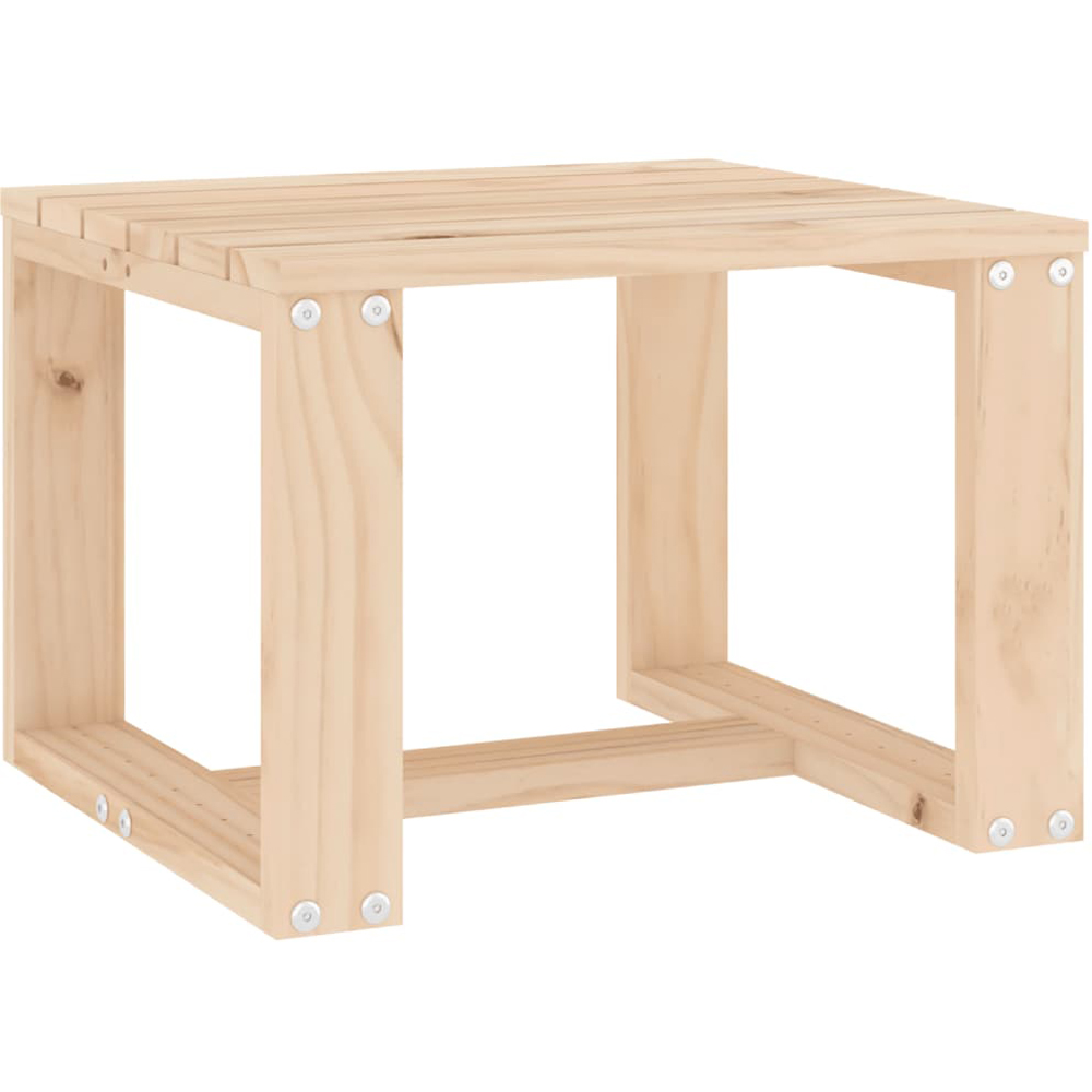 vidaXL Natural Solid Pine Wood Slatted Garden Side Table Image 2