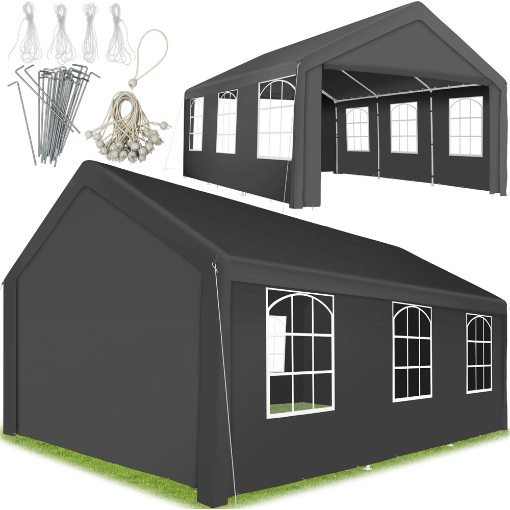 tectake Jasko 6 x 4m Grey Side Panel Plug In Gazebo Image 2