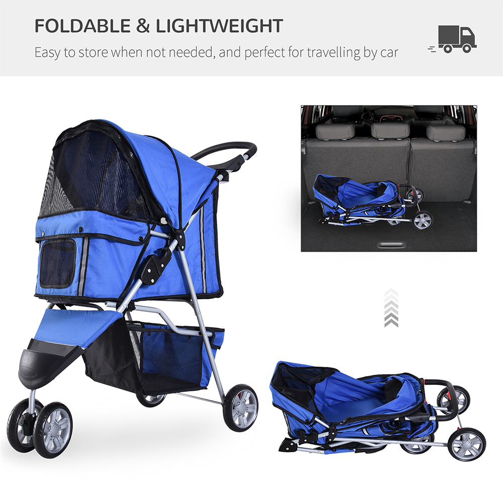 PawHut 3 Wheel Pet Stroller Blue Image 5