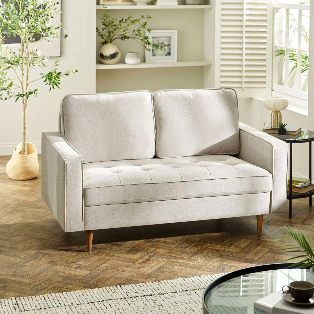 Julian Bowen Henrietta 2 Seater Beige Chenille Upholstered Sofa Image 8
