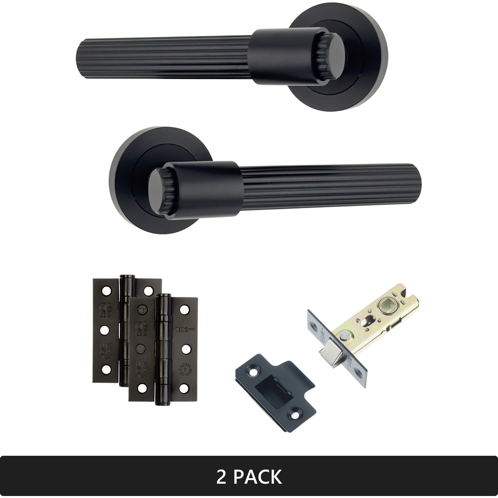 AXS Hardware Nevada Black Latch Door Handles on Rose 2 Pack Image 6