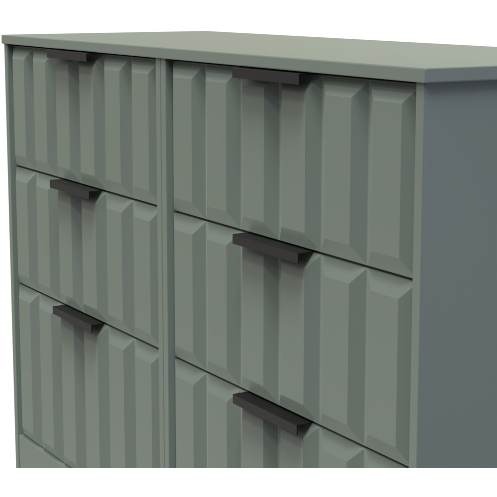 Crowndale New York 6 Drawer Reed Green Chest of Drawers Ready Assembled Image 5