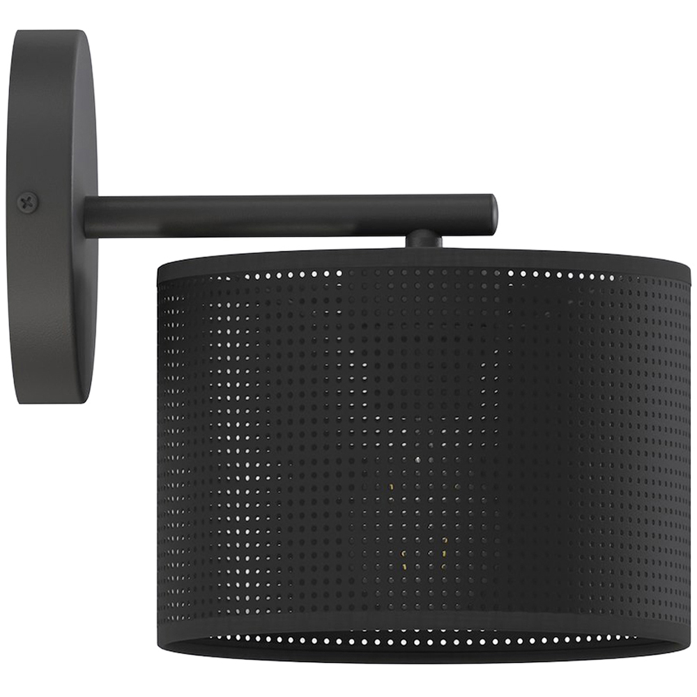 Emibig Lux Cylindrical Shade Black E27 Wall Light Image 1