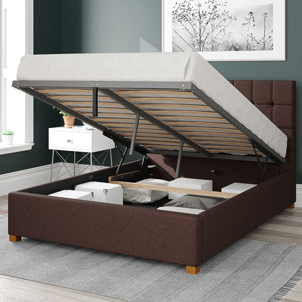 Aspire Sinatra Super King Chocolate Yorkshire Knit Ottoman Bed Image 2