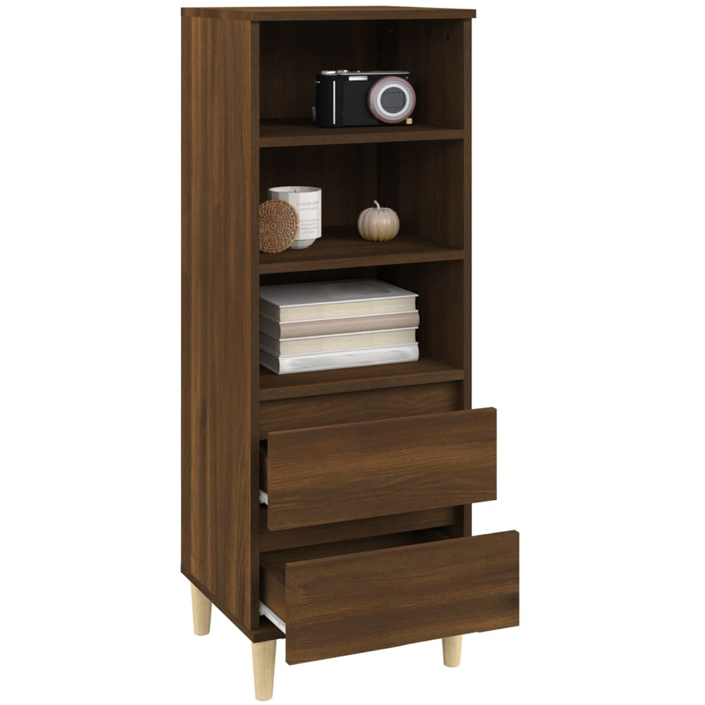 vidaXL 2 Drawer 3 Shelf Brown Oak Highboard Image 6