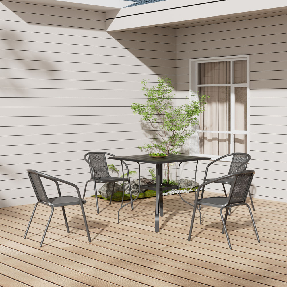 Living and Home Wicker 4 Seater Square Patio Set Image 7