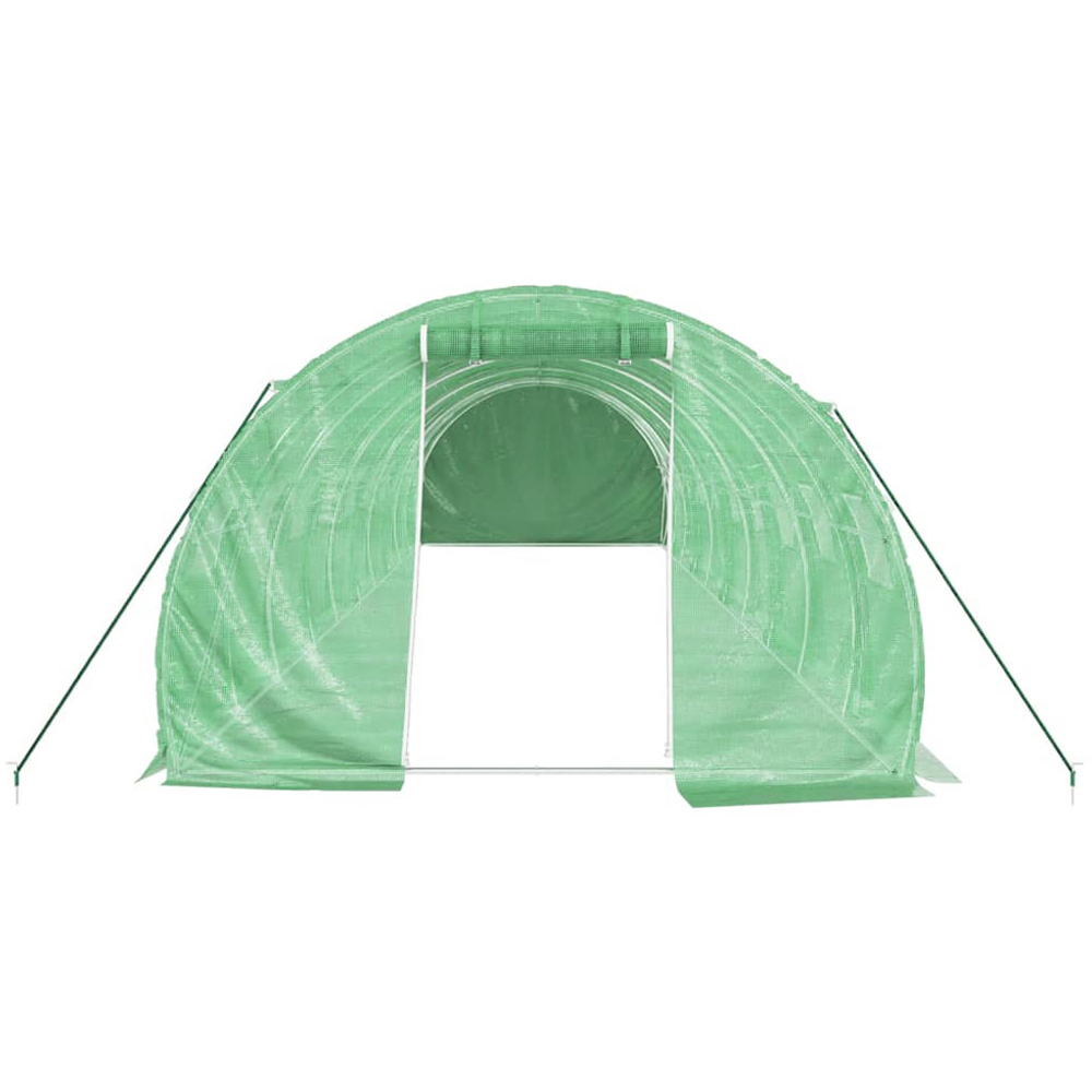 vidaXL Green Polyethylene Galvanised Steel Frame 32.8 x 9.8ft Greenhouse Image 3