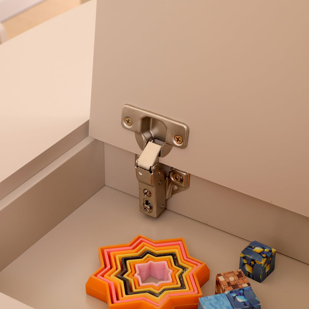 FurnitureHMD Natural and Grey Kids Wooden Storage Desk Image 4