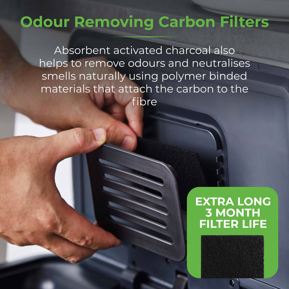 Tower Ozone Filter Black Stainless Steel Sensor Bin 65L Image 7