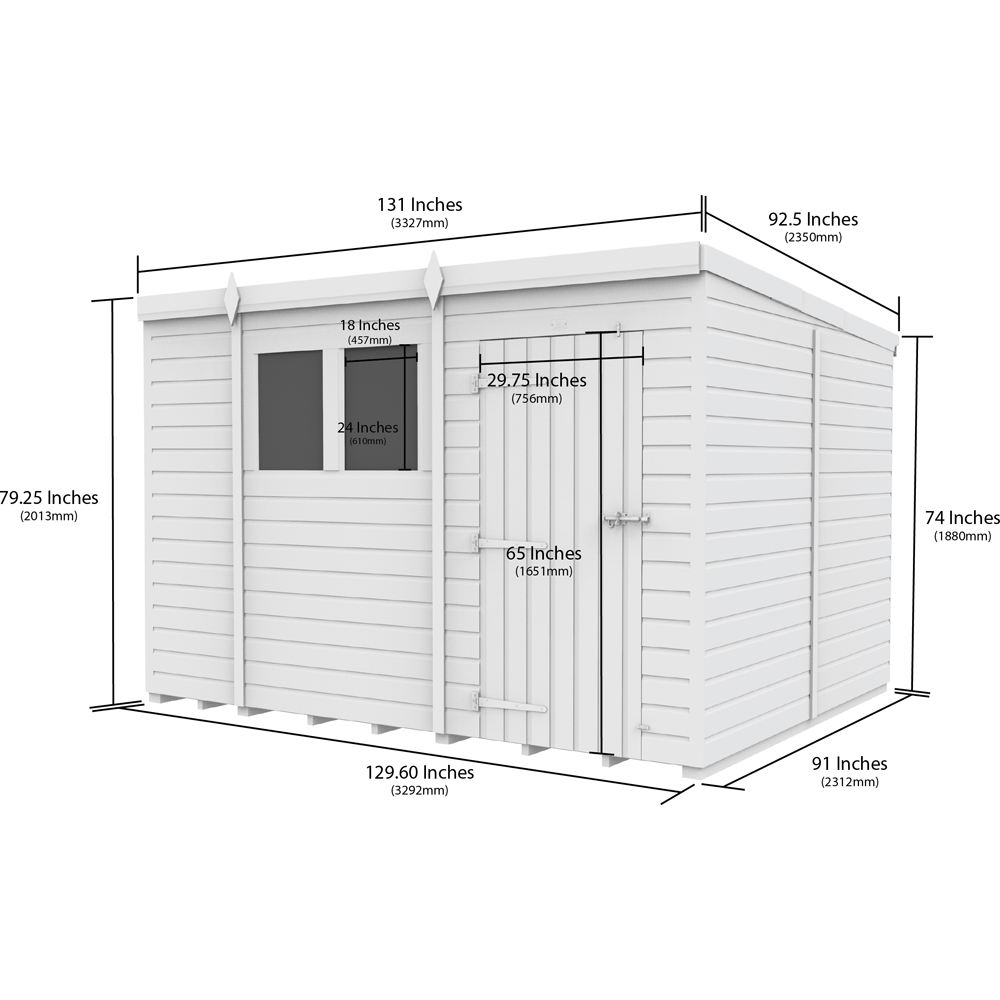 DIY Sheds 11 x 8ft Tongue and Groove Timber Pent Garden Shed Image 9