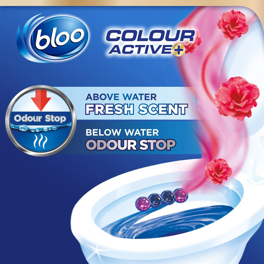 Bloo Colour Active Fresh Flower and Bleach Toilet Rim Block 50g 6 Pack Image 6