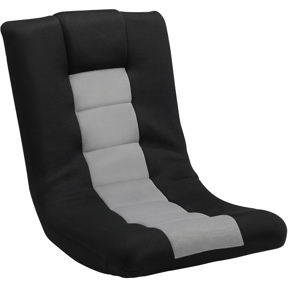 Portland Black Wide Seat Folding Floor Chair with Adjustable Backrest Image 2