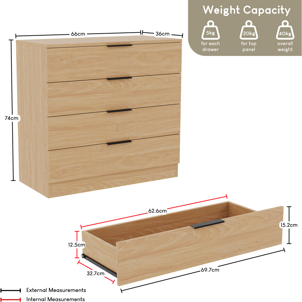 VIDA DESIGNS Trega Pine 3 Piece Bedroom Furniture Set Image 6