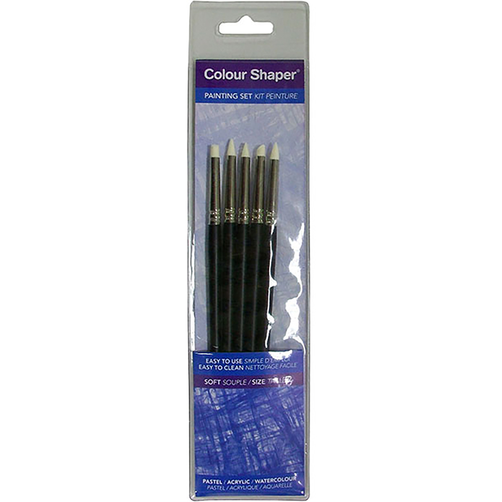 Colour Shaper Size 2 Black Soft Painting Tool 5 Pack Image