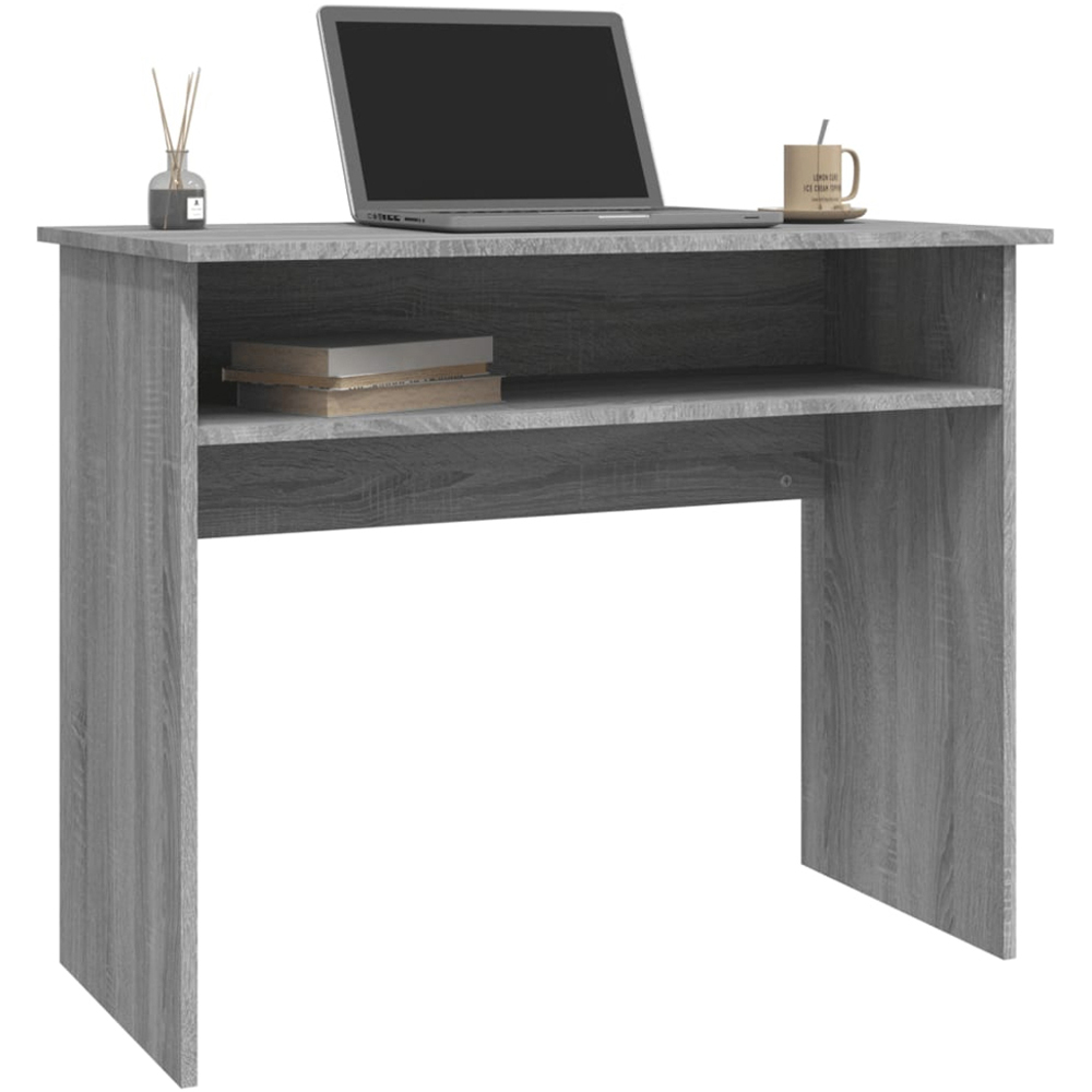 vidaXL Single Shelf Computer Desk Grey Sonoma Image 3