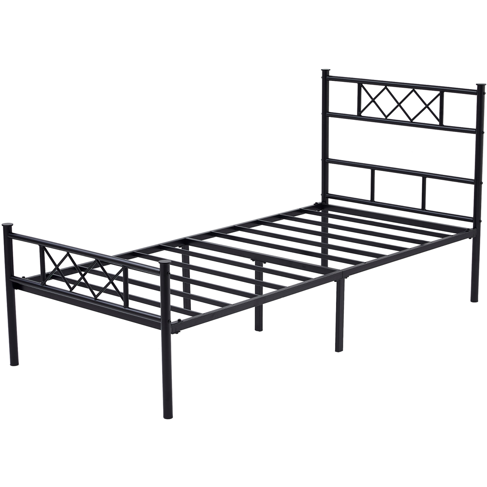 Brooklyn Felix Single Black Metal Bed Frame with Headboard and Footboard Image 2
