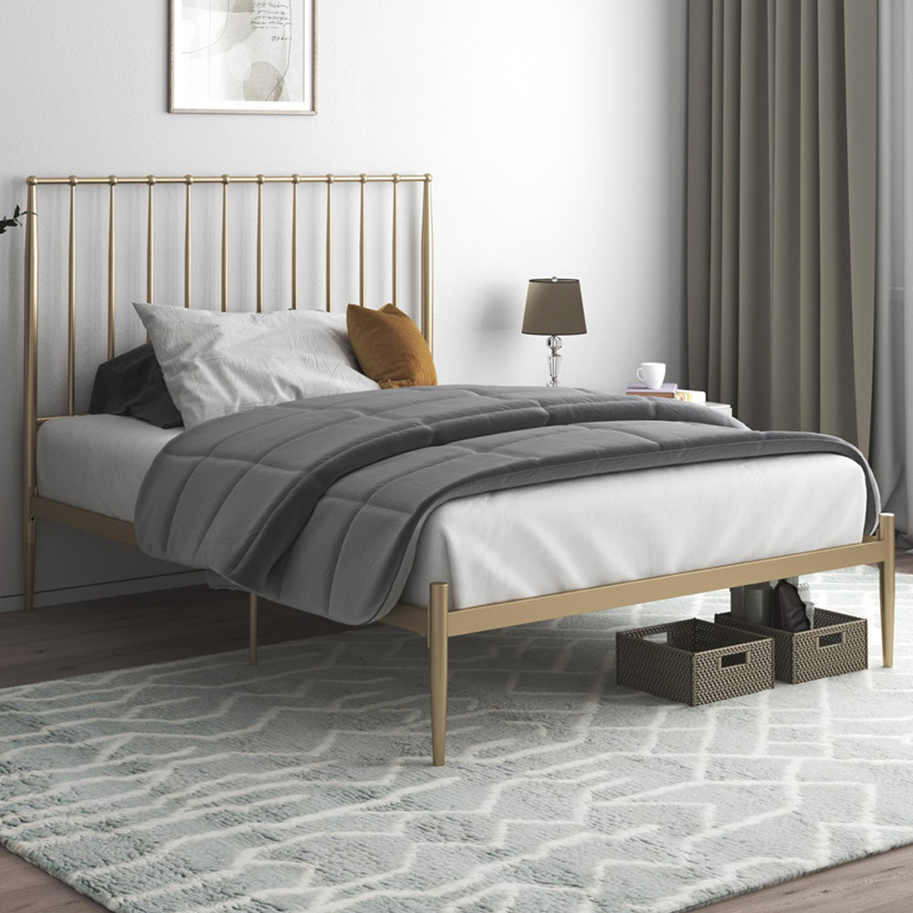 Dorel Giulia King Size Gold Metal Bed Frame Image 1