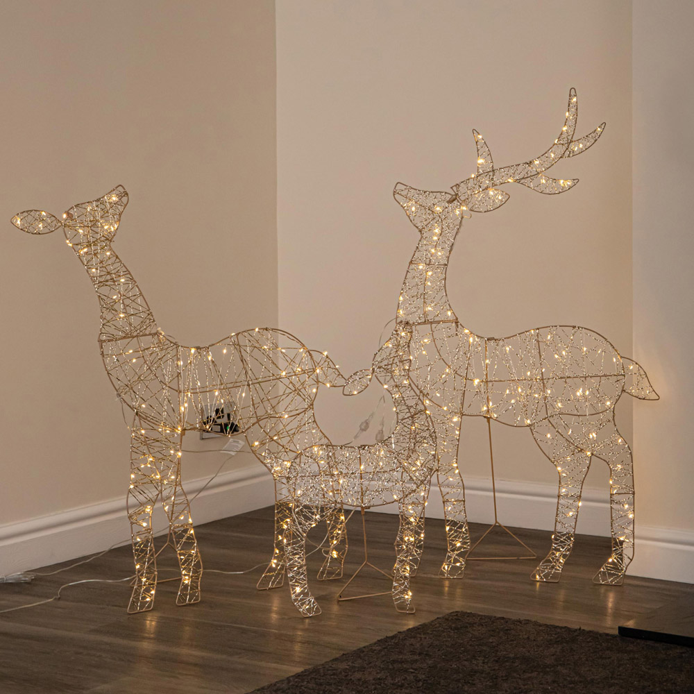 Samuel Alexander LED Gold Twist Christmas Reindeer Family Set 1m Image 2