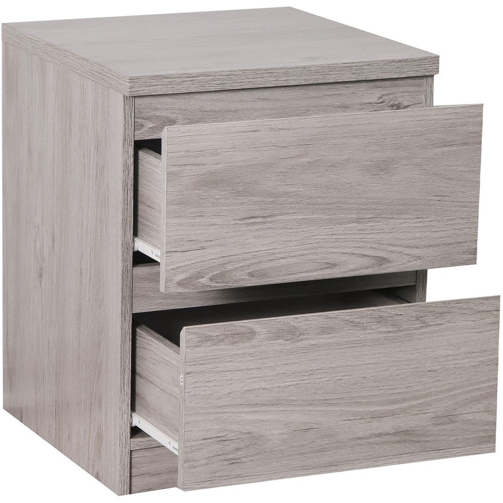 Julian Bowen Jupiter 2 Drawer Grey Oak Bedside Image 3