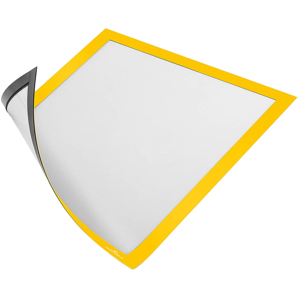 Durable DURAFRAME A4 Yellow Document Magnetic Signage Frame 5 Pack Image 1