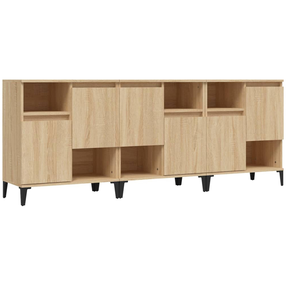 vidaXL 6 Door 6 Open Shelf Sonoma Oak Sideboard Image 2