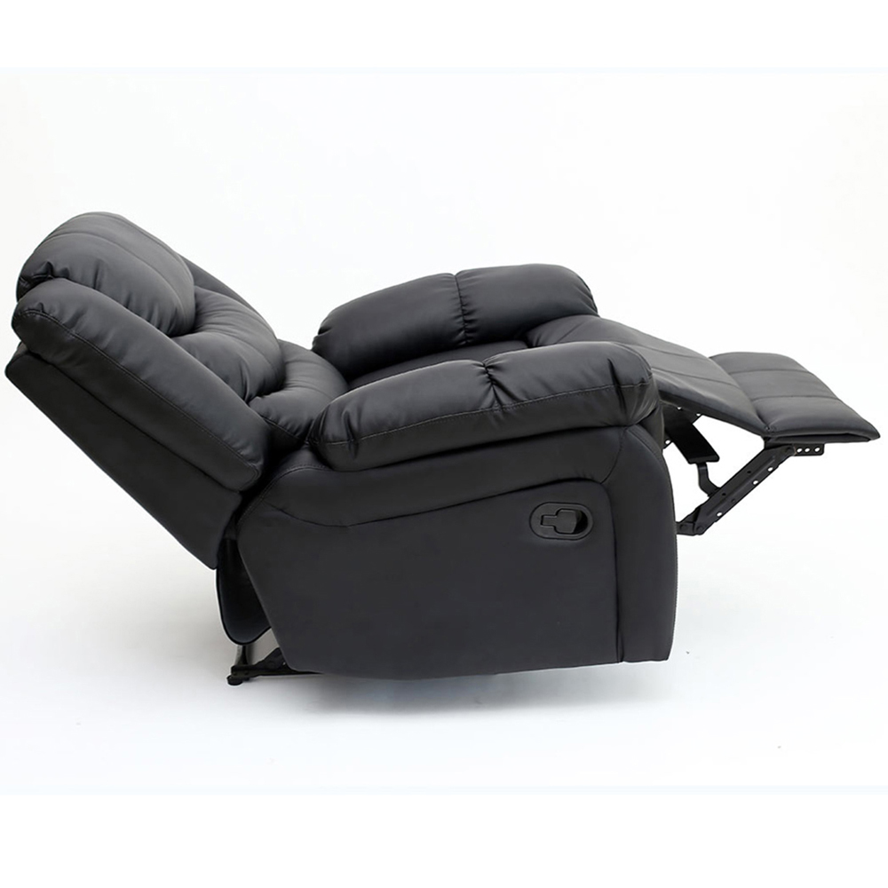 Furniture Online Seattle Black Bonded Leather Manual Recliner Chair Image 4