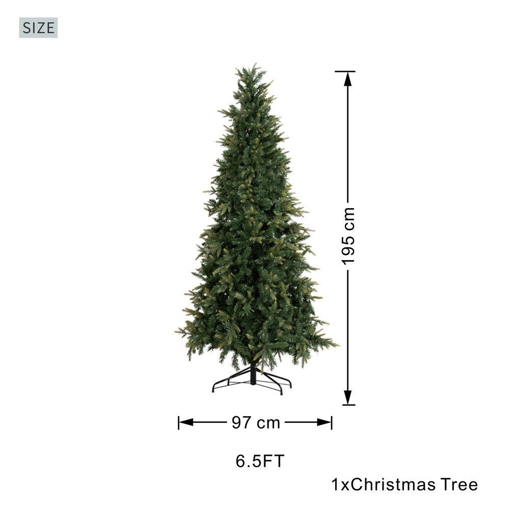 Abrihome 400 Warm White LED Pre-Lit Slim Artificial Christmas Tree with 1111 Mixed Tips 6.5ft Image 9