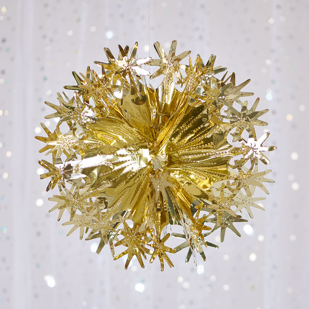 Wilko Gold Foil Ball Decoration Image 3
