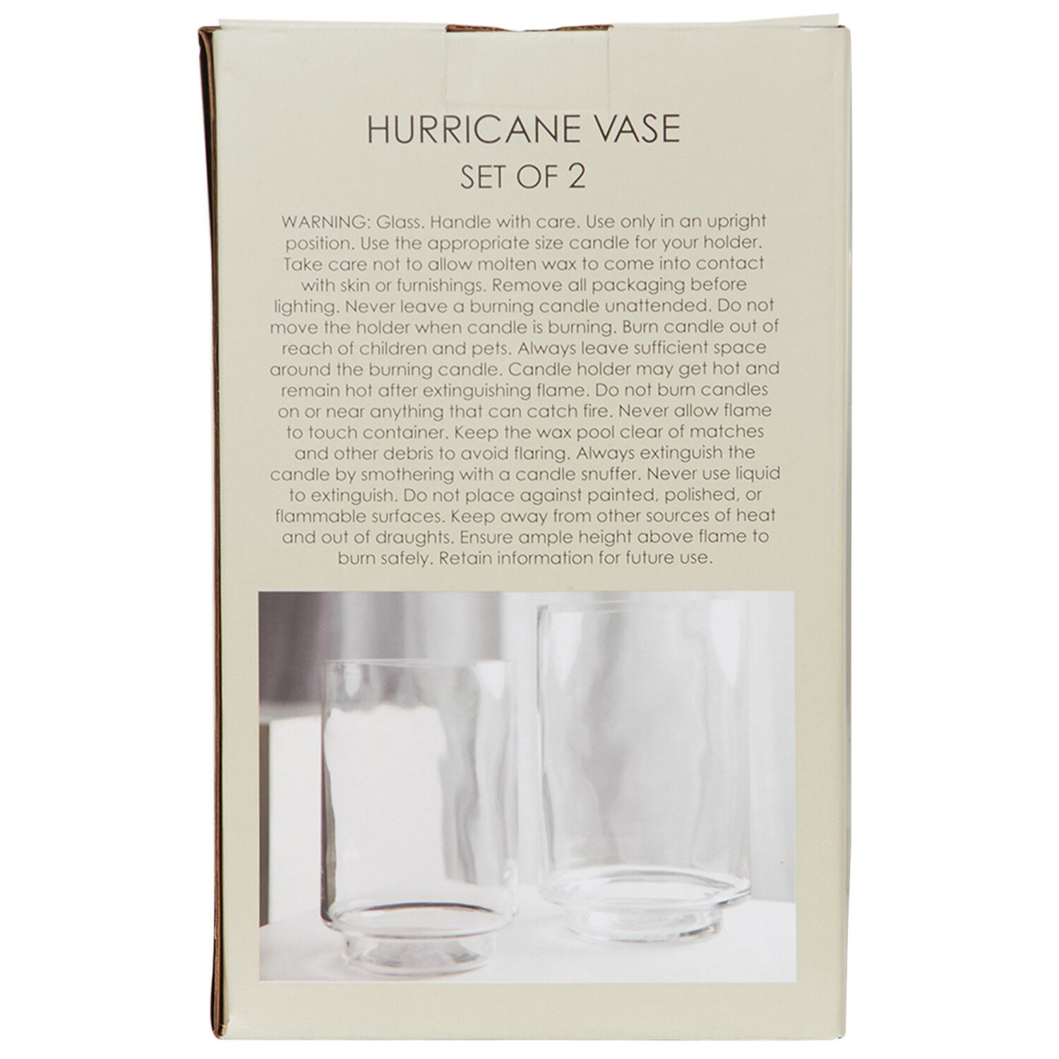 Set of 2 Hurricane Vases - Clear Image 3