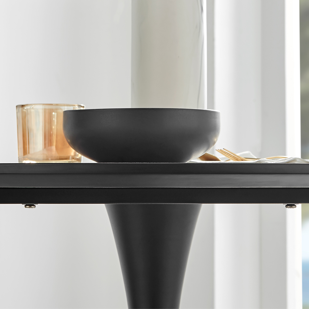 Furniturebox Elissa Cesano Marble Effect 2 Seater Round Dining Set White Navy and Gold Image 6