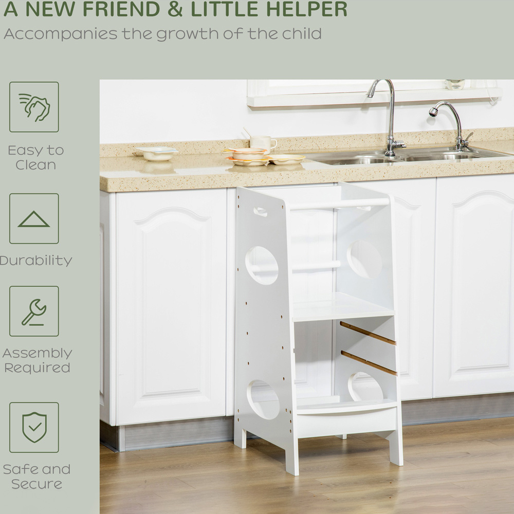 Playful Haven White Kids Adjustable Stool Image 5