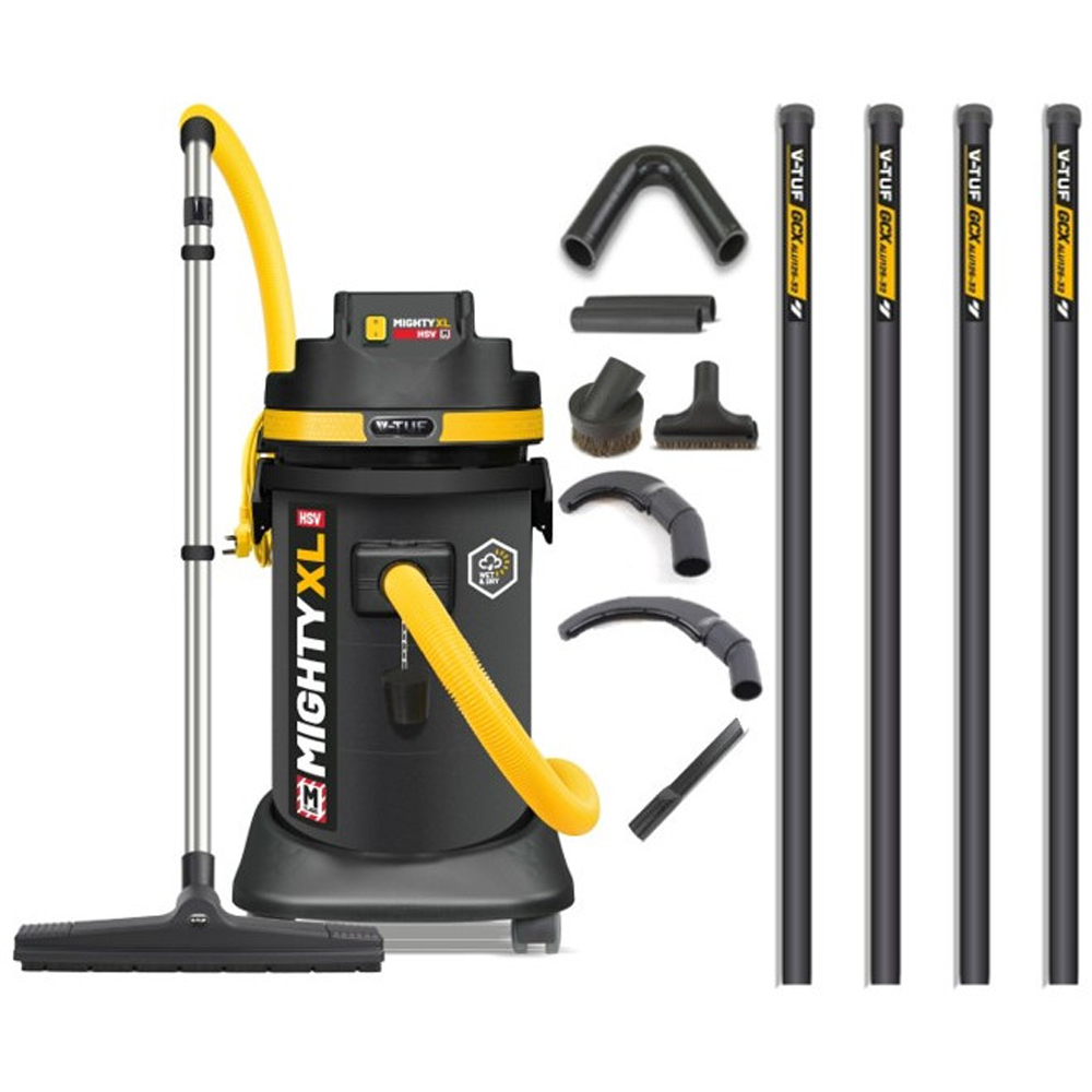 V-TUF MIGHTYXLHSV240-KIT1 Industrial Dust Extraction Vacuum Cleaner and Cleaning Kit 5m Image 1